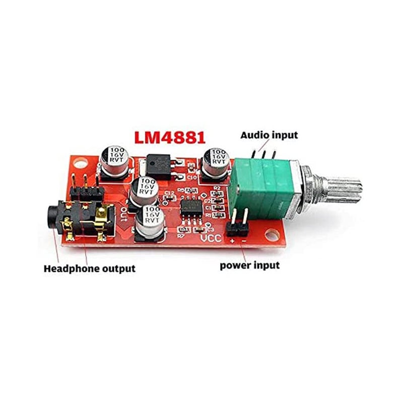 Taidacent DC 3.6v-12v LM4881 Headphone Amplifier Board 3.5 mm Headphone Jack Amplifier with Volume Adjustment Can Be Used as Pre-Amplifier - Image 4